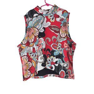 NEW YORK & COMPANY FLOWER VEST | XLARGE | MULTICOLOR